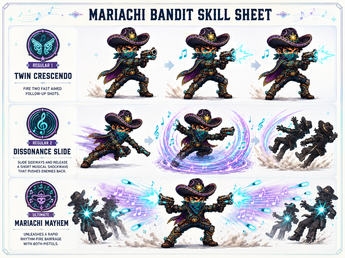 Mariachi Bandit skill sheet