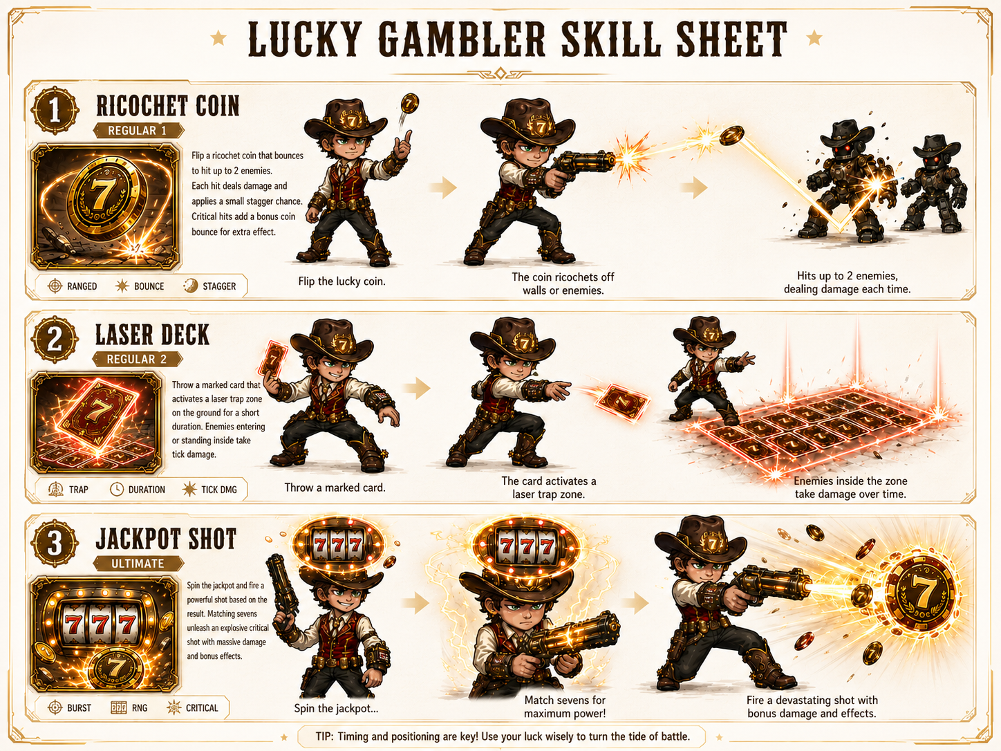 Lucky Gambler skill sheet