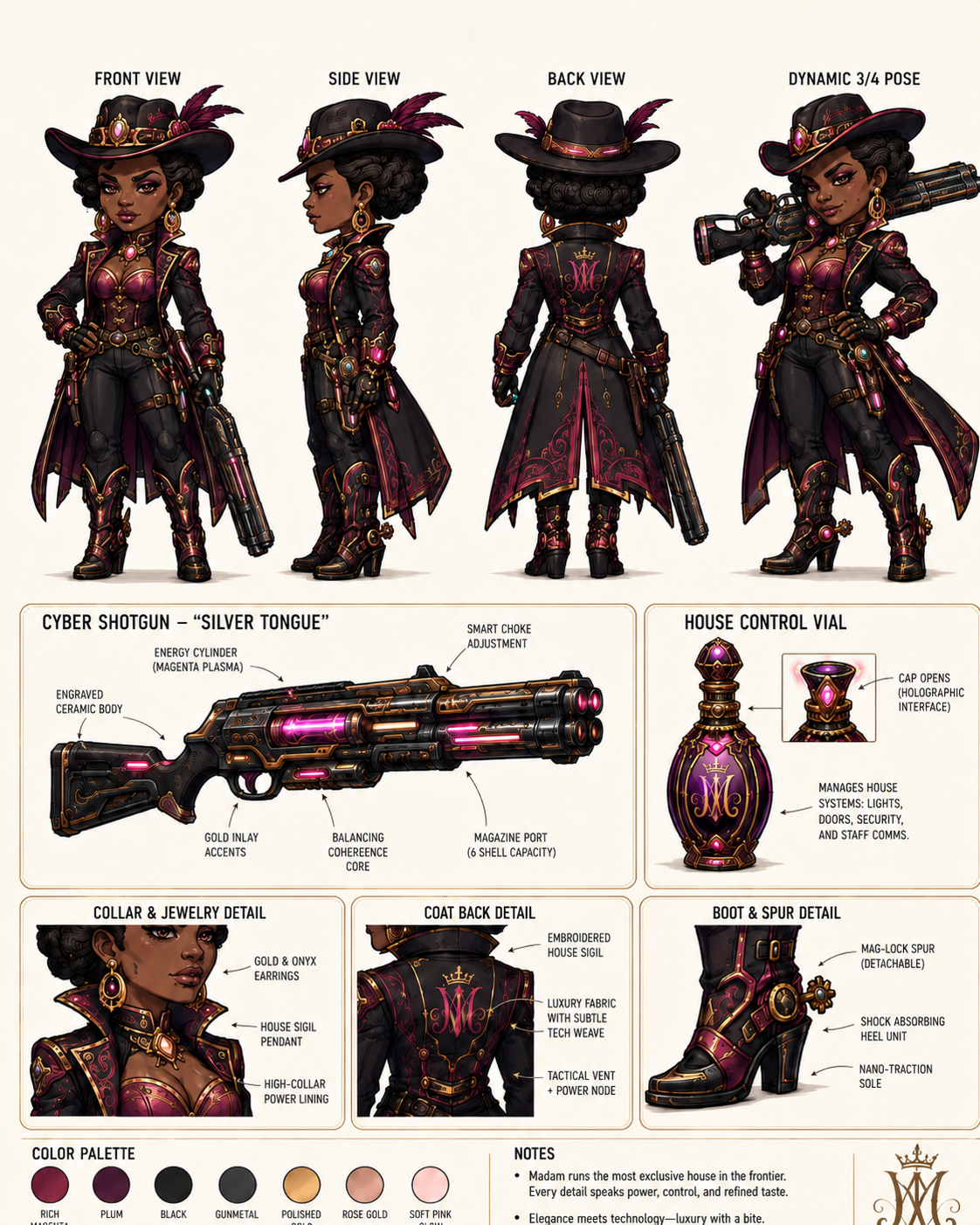 Madam character sheet