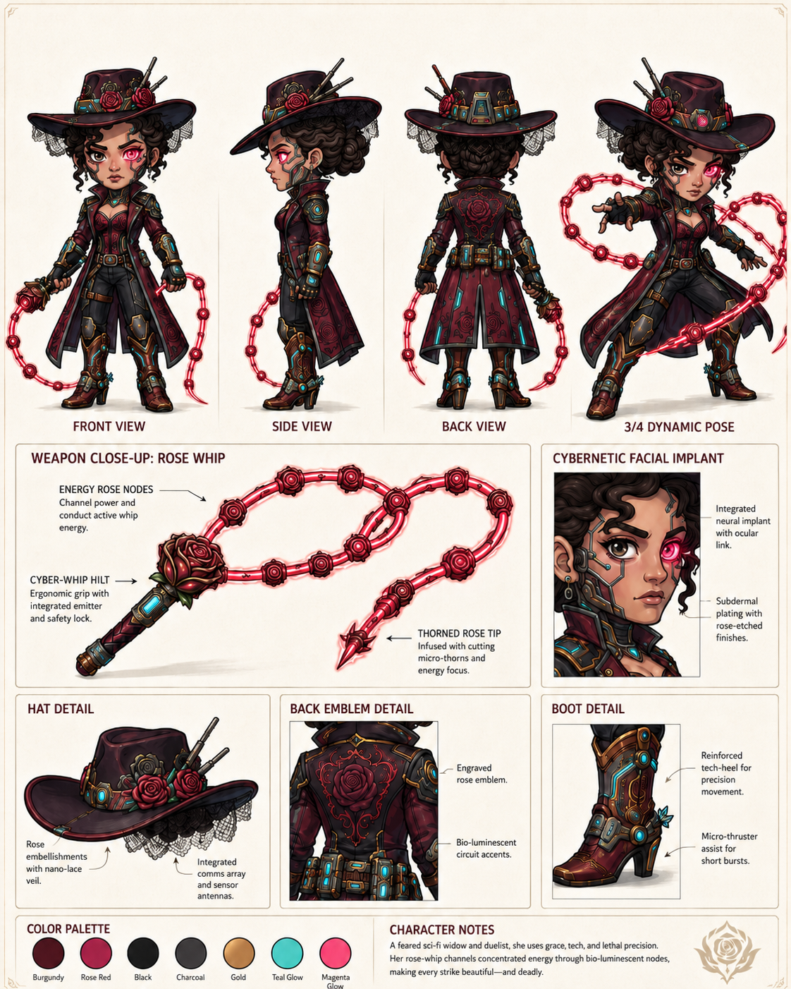 Whip Rose Lady character sheet